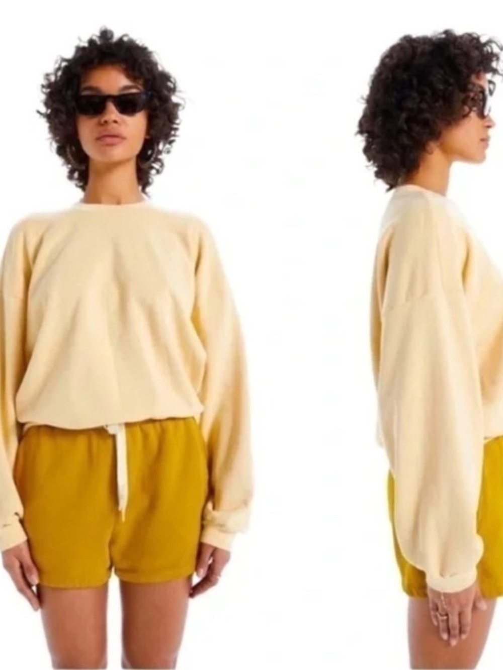 MOTHER Cream Oversized Sweatshirt